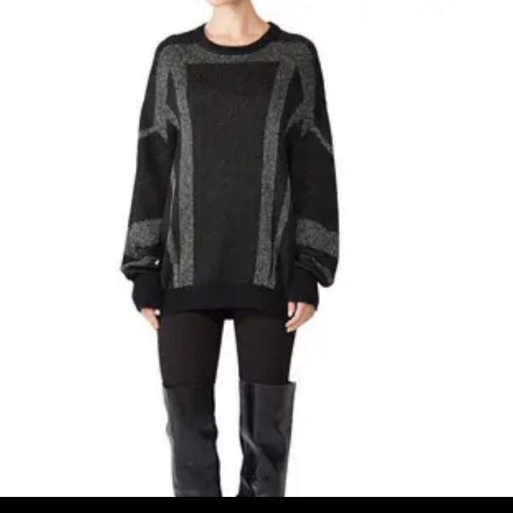 Iro Metallic Black and Silver Dock Sweater